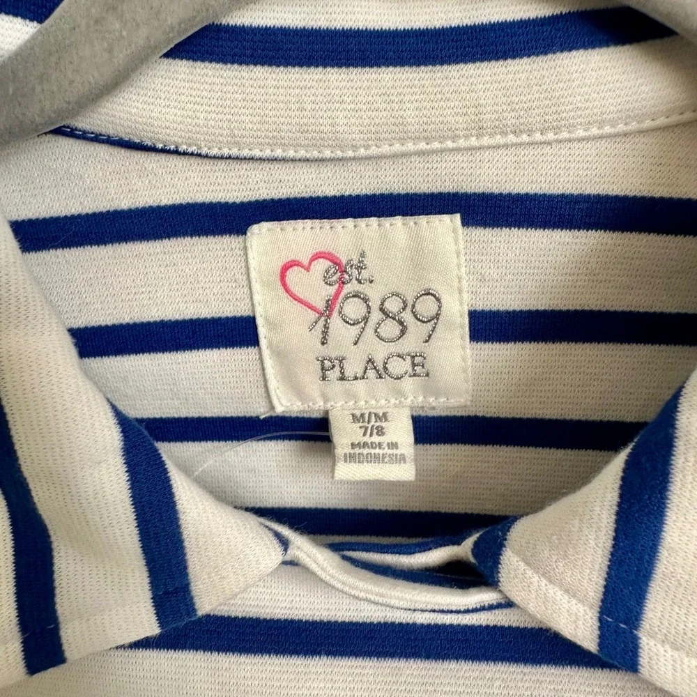 The Children's Place Girls Stripe Moto Peplum Jacket Size 7/8‎